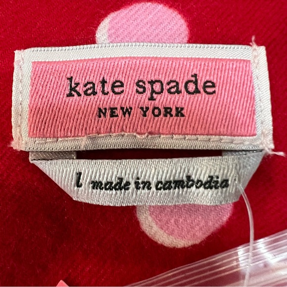 Kate Spade 3 Piece Flannel Red & Pink Polka Dot Pajama Set. Size Large. NWT. - Picture 3 of 14